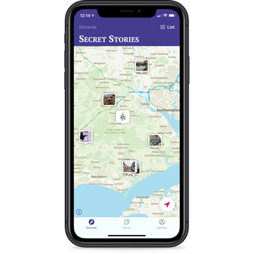 OS Maps app with route
