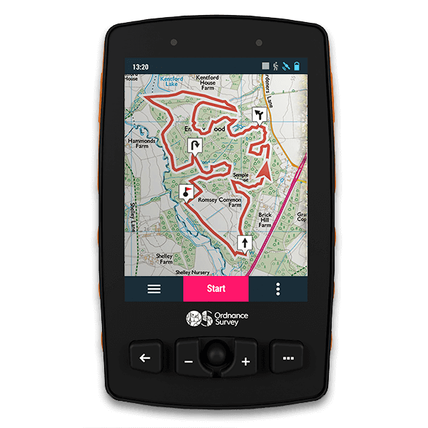 OS Aventura 2 GPS with route on screen