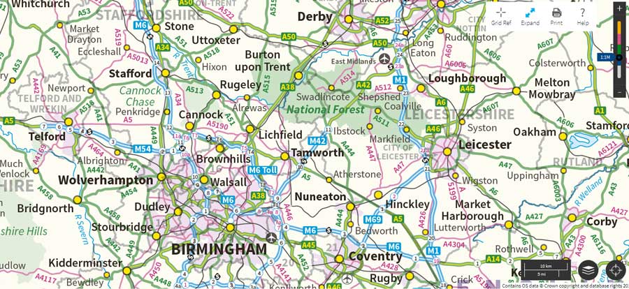 OS Landranger 1: 1 000 000 scale mapping OS GB 1: 1 000 000 scale mapping