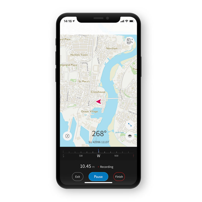 OS Maps app - recording a route OS Maps app - recording a route