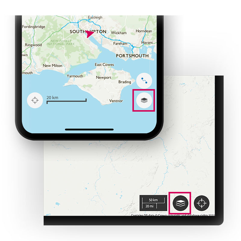 OS Maps map layer picker OS Maps map layer picker