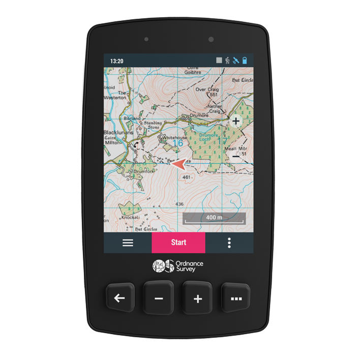 OS Maps web browser with route